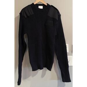 Brigade Quartermaster Sweater The Woolly Pully Wool Ribbed England Made‎ 46 XL